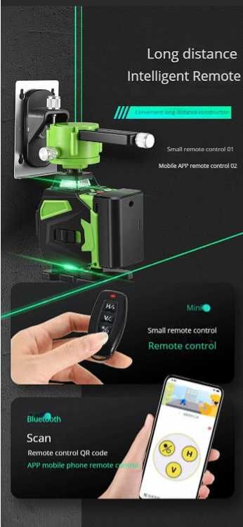 Poziomica laserowa/automatyczne układanie linii/16linii 4D/statyw 1.5m