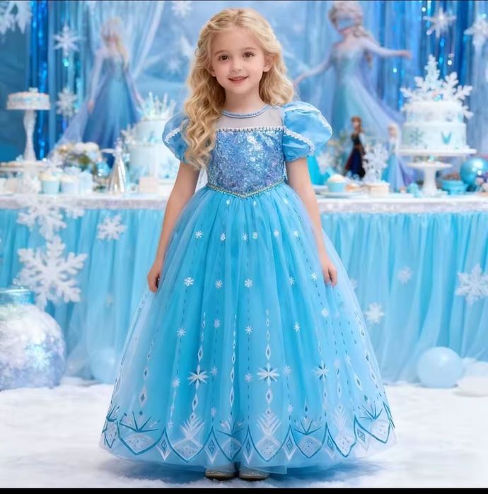 Сукня на дівчинку Ельза. Сукня сніжинка. Розмір 100-120