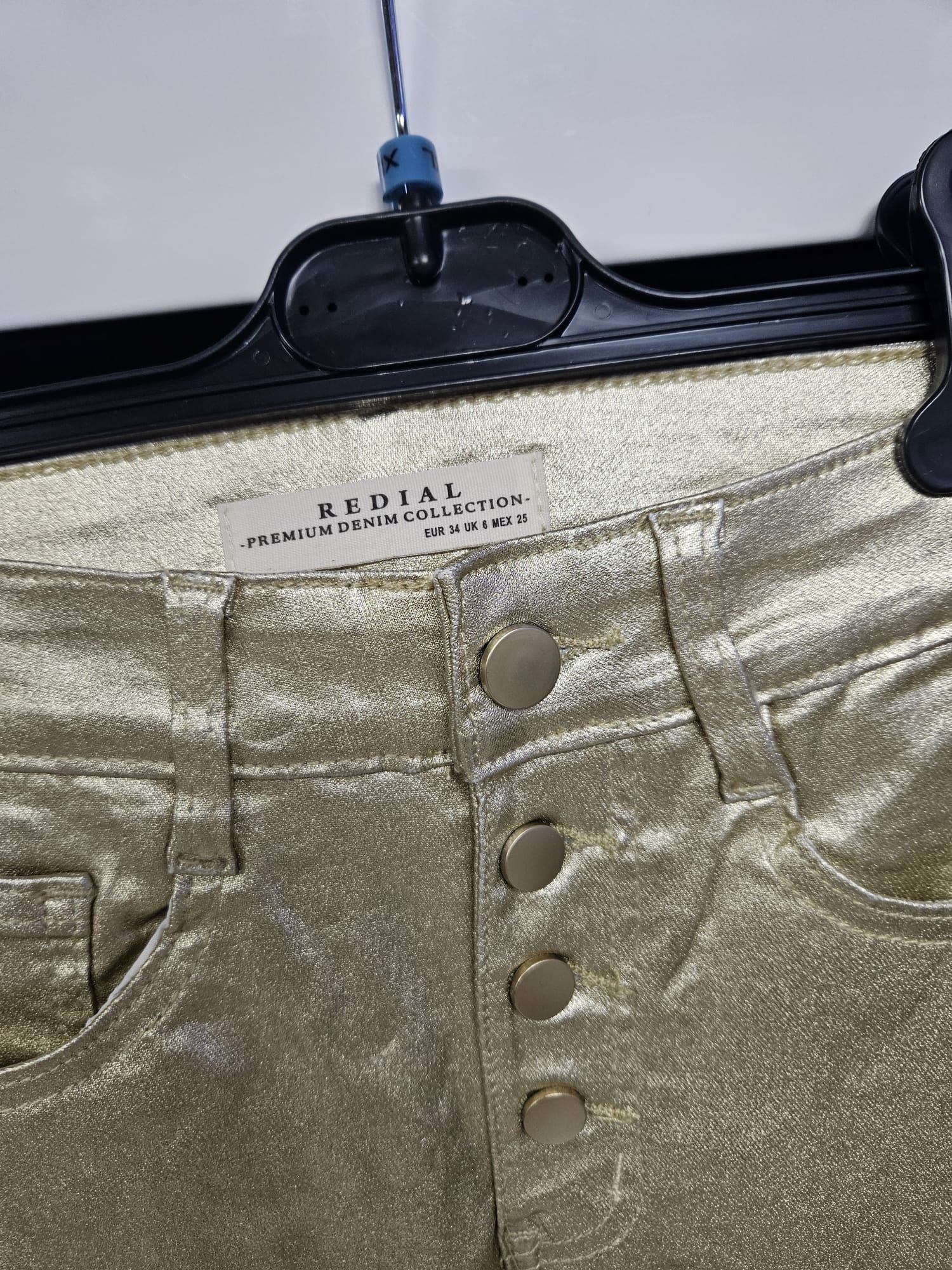 Nowe z metka spodnie złote skinny elastyczne Redial Paris