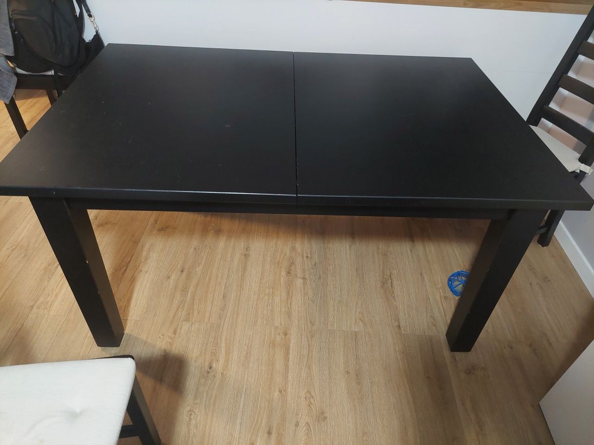 Stół plus 6 krzeseł czarne (ikea) .