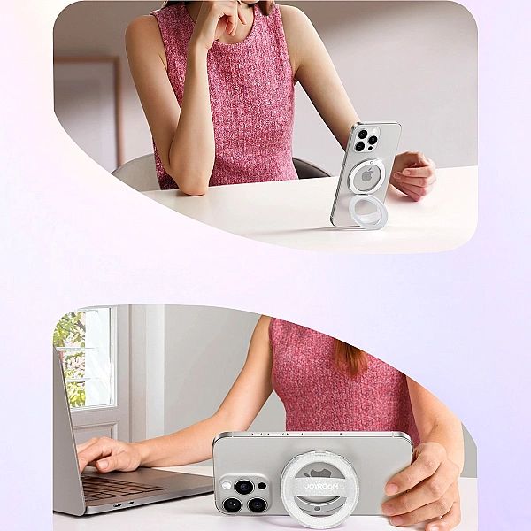 Ring magnetyczny Joyroom JR-ZS500 kompatybilny z MagSafe uchwyt - biał