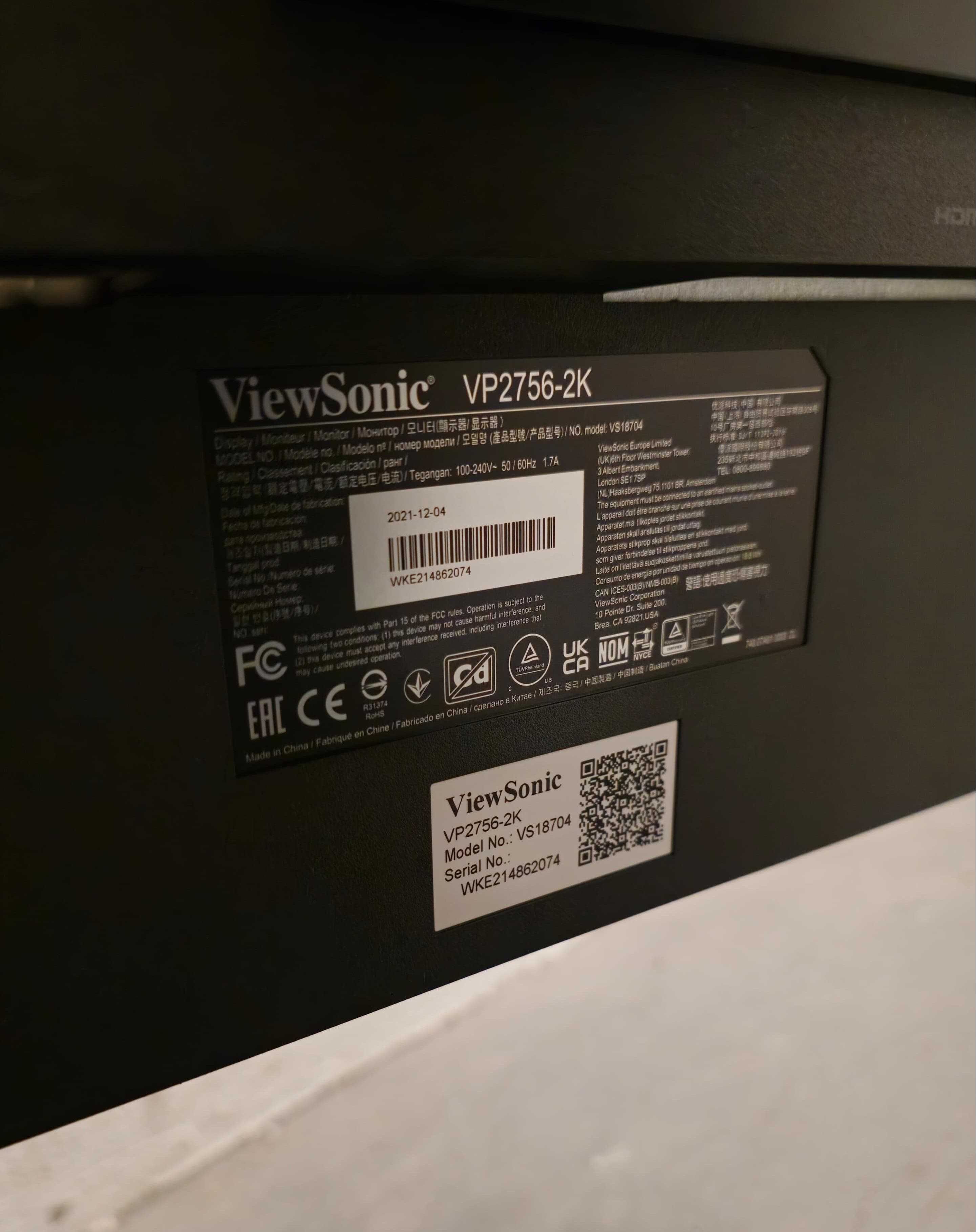 Monitor ViewSonic VP2756-2K de 27" (em Carnaxide)