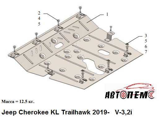 Захист двигуна Jeep Cherokee Commander Compass Grand Cherokee Liberty