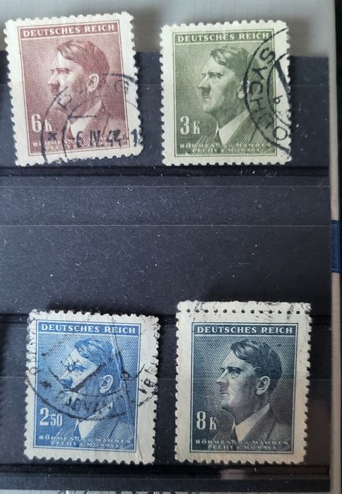 Znaczki pocztowe z 2WW Adolf Hitler 12 sztuk II Wojna Światowa