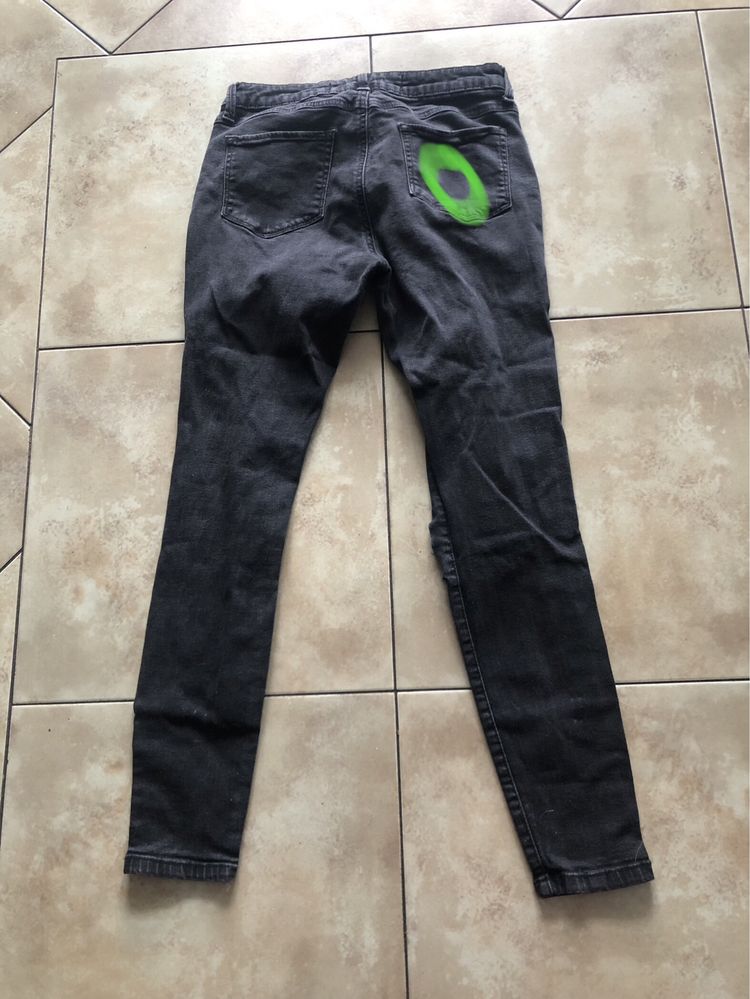 Denim Co Spodnie jeans z dziurami czarne 40