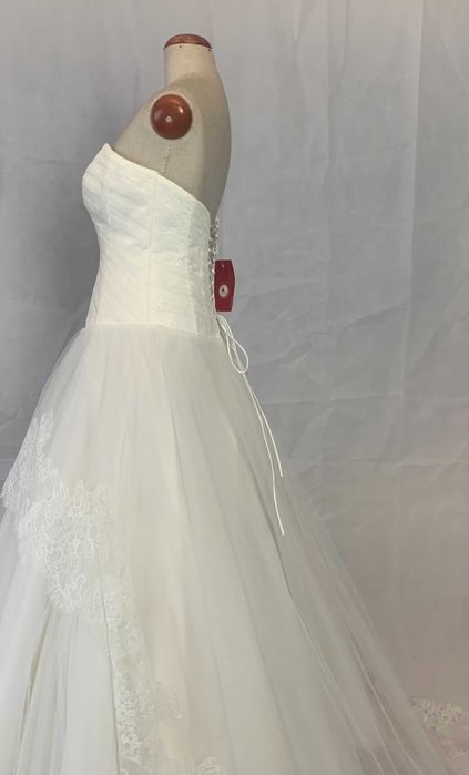 Nowa Suknia ślubna katedralny tren 38 M Księżniczka koronka francuska