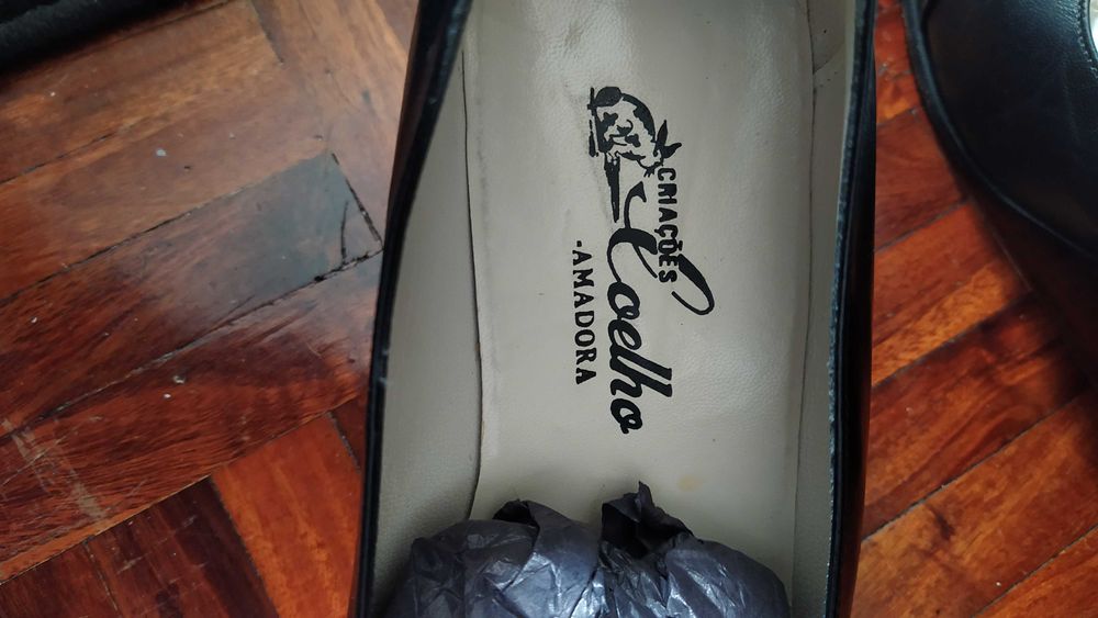 Salto alto sapatos clássico em pele verdadeira