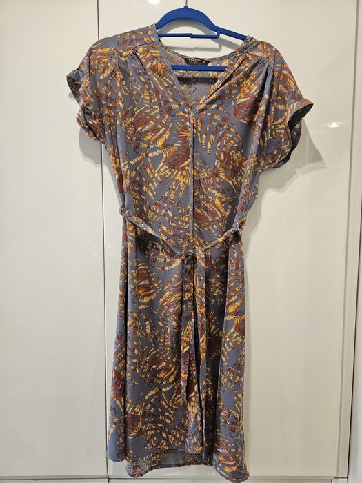 nowa sukienka Greenpoint wiskoza 38 M fioletowa kwiaty kolorowa lato