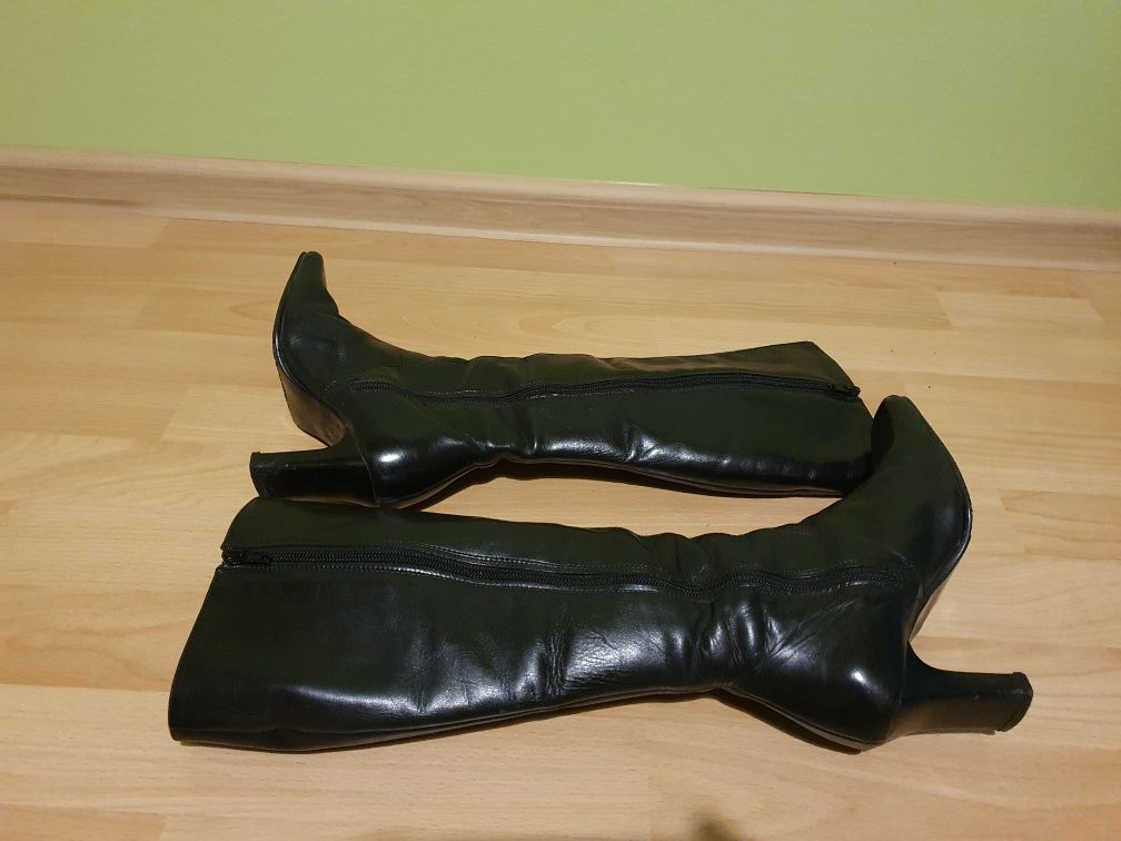 Kozaki skórzane zimowe Ryłko 35