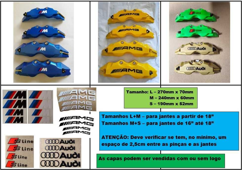 Caliper Capas alumínio Pinças Travão Maxila BMW Mercedes Audi e outras