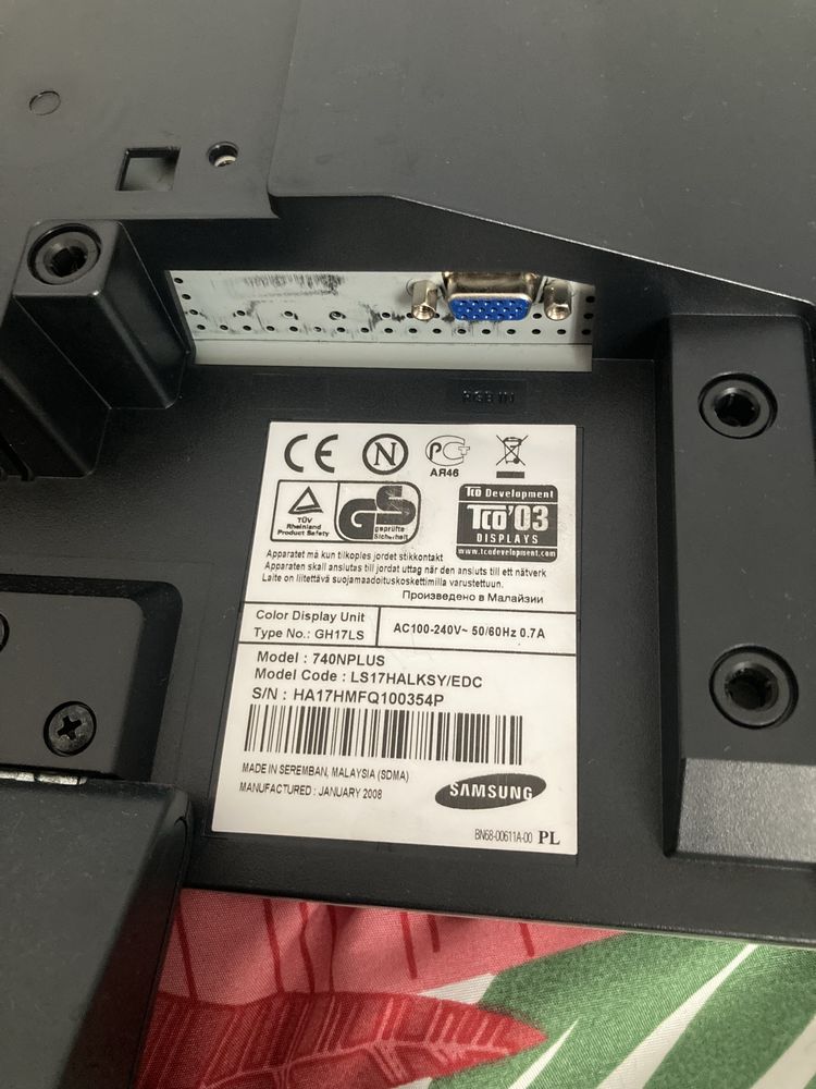Monitor LCD Samsung 740N Plus 17 cali VGA