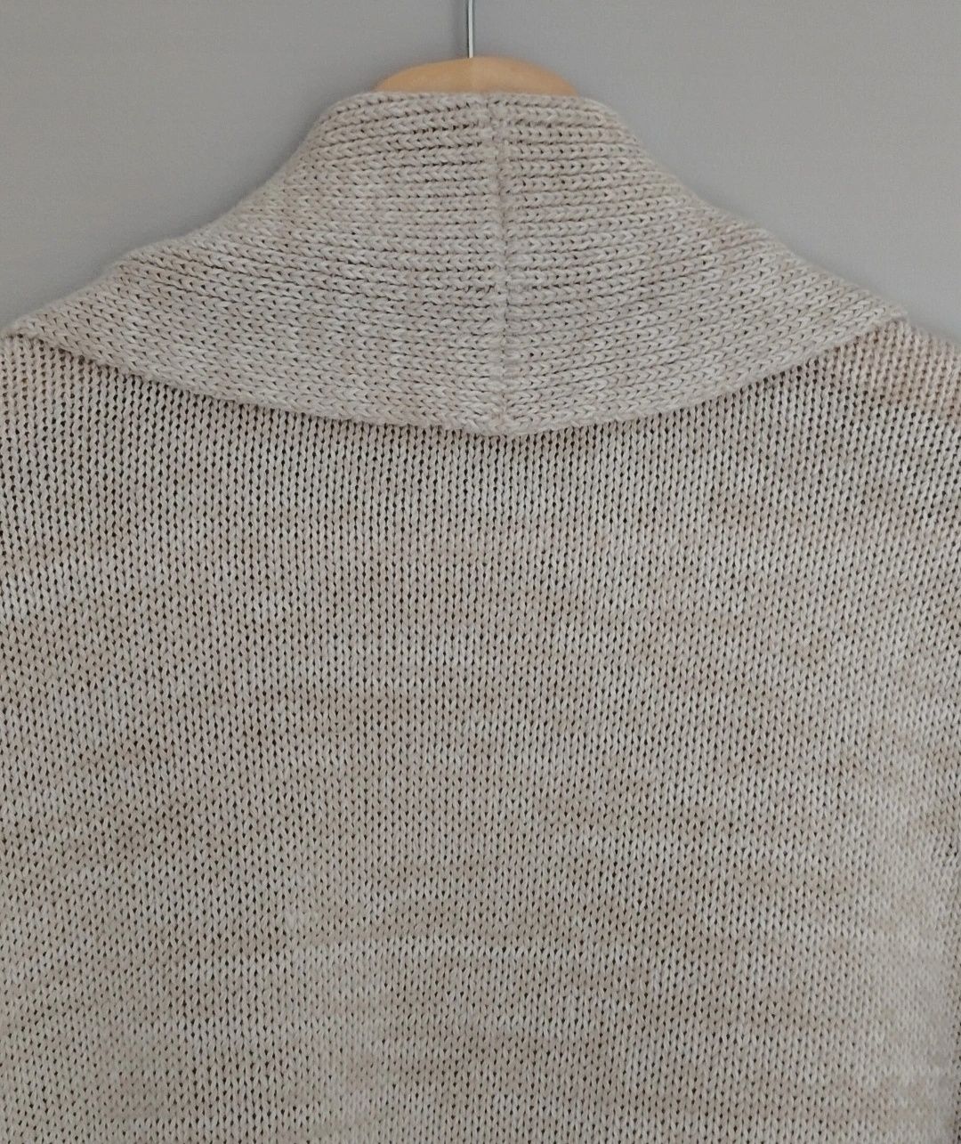 Kardigan damski narzutka beżowy elegancki bawełniany cotton spring 48
