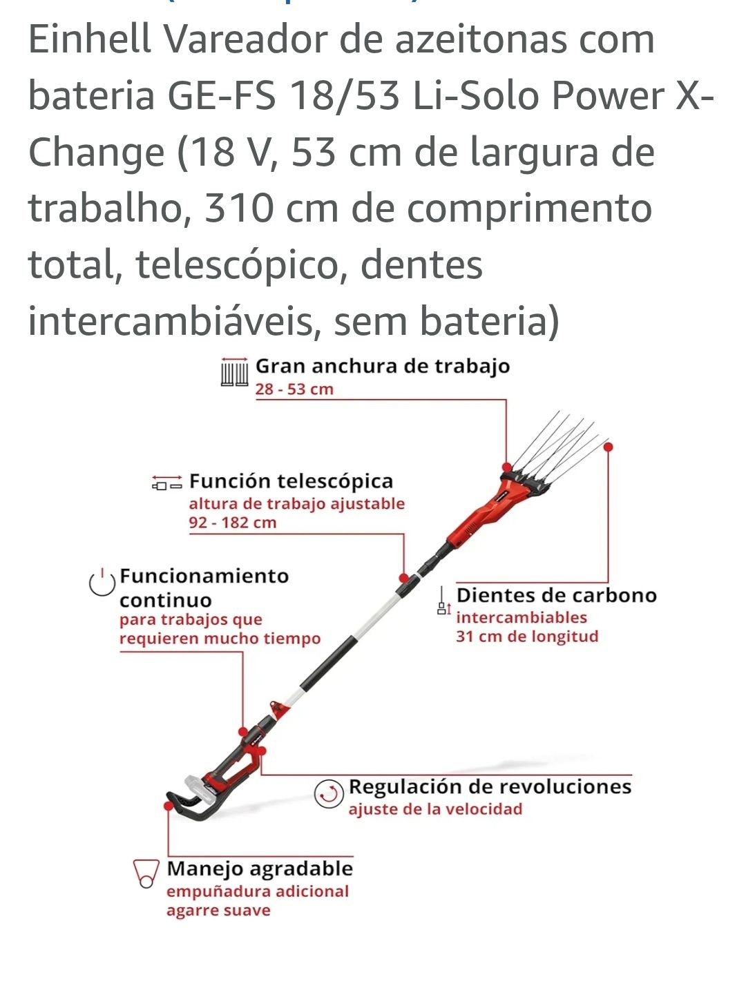 Varejadora  de frutos secos a bateria, Heinhel...