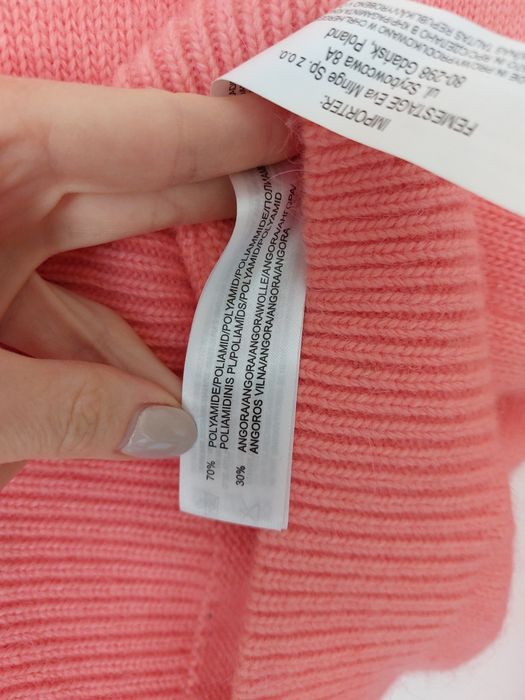 Uroczy sweterek Eva Minge z angora, s,m,36