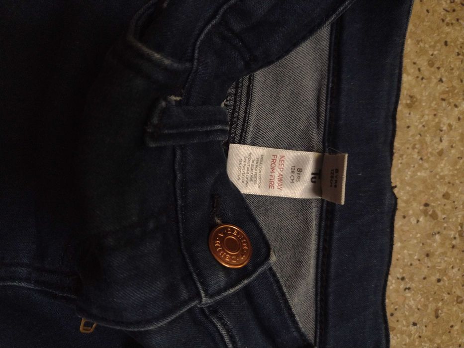 Zestaw H&M TU 3 szt spodnie jeansowe getry legginsy r. 128 paka