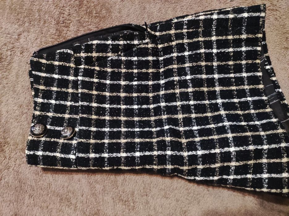 Твідові шорти (чорні з золотою ниткою)