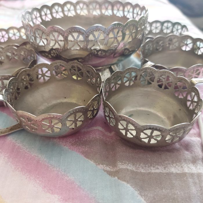 Набор 6 подстакаников и сахарница