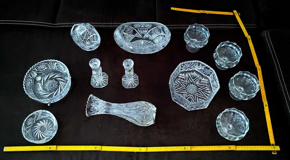 Piękne polskie kryształowe szkło z przełomu lat 60/70. Zestaw!