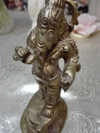 Obnizka,Stara figurka Ganeshy, mosiężna, Budda