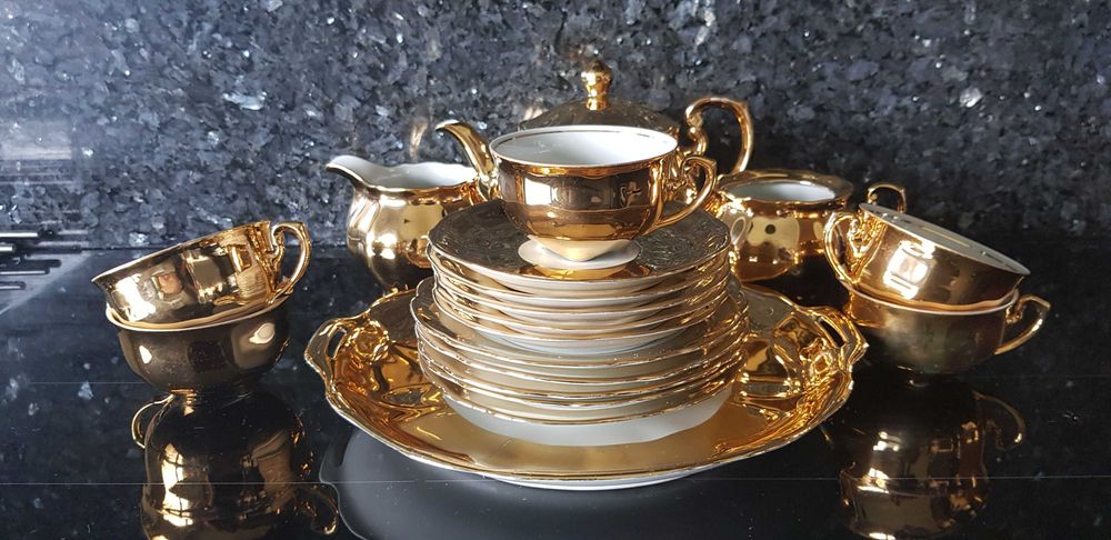 Ćmielów Serwis kawa/herbata+Patera+zestaw deserowy Lata 60-te Unikat