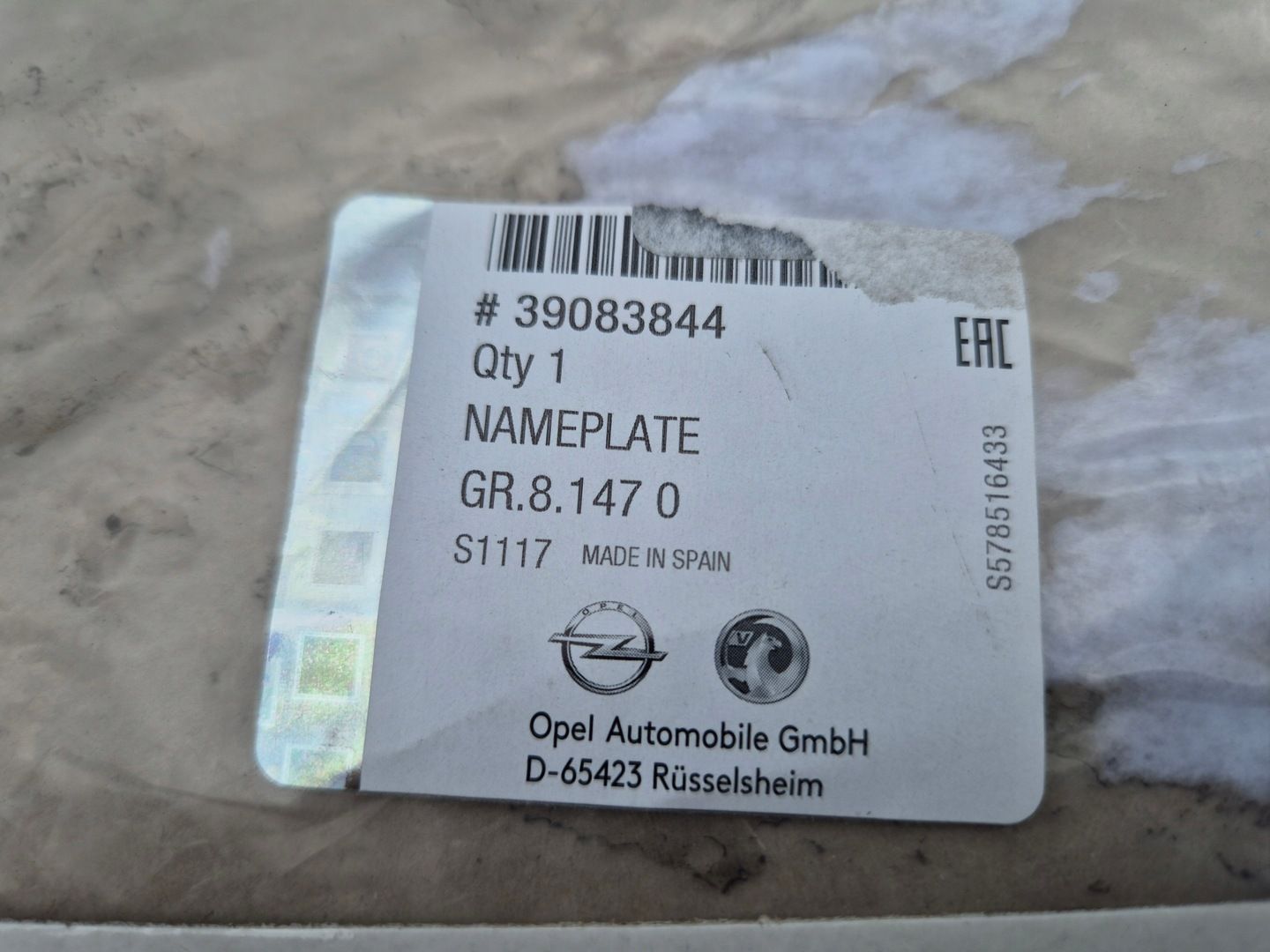 Opel Crossland X napis klapy tył.Emblemat.Oryginał