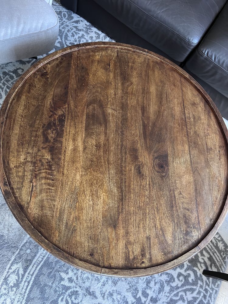 Niezwykle oryginalny stolik kawowy drewno egzotyczne