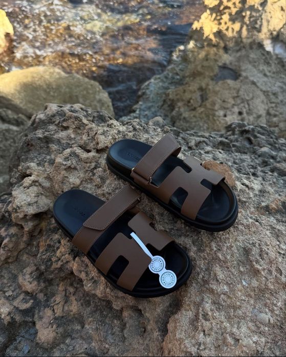 Wyprzedaż!Klapki Hermes w panterkę!Premium od ręki 39