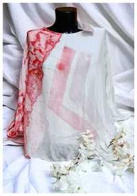 Шикарная свободная блуза белая вискоза шелк Италия, р. One size