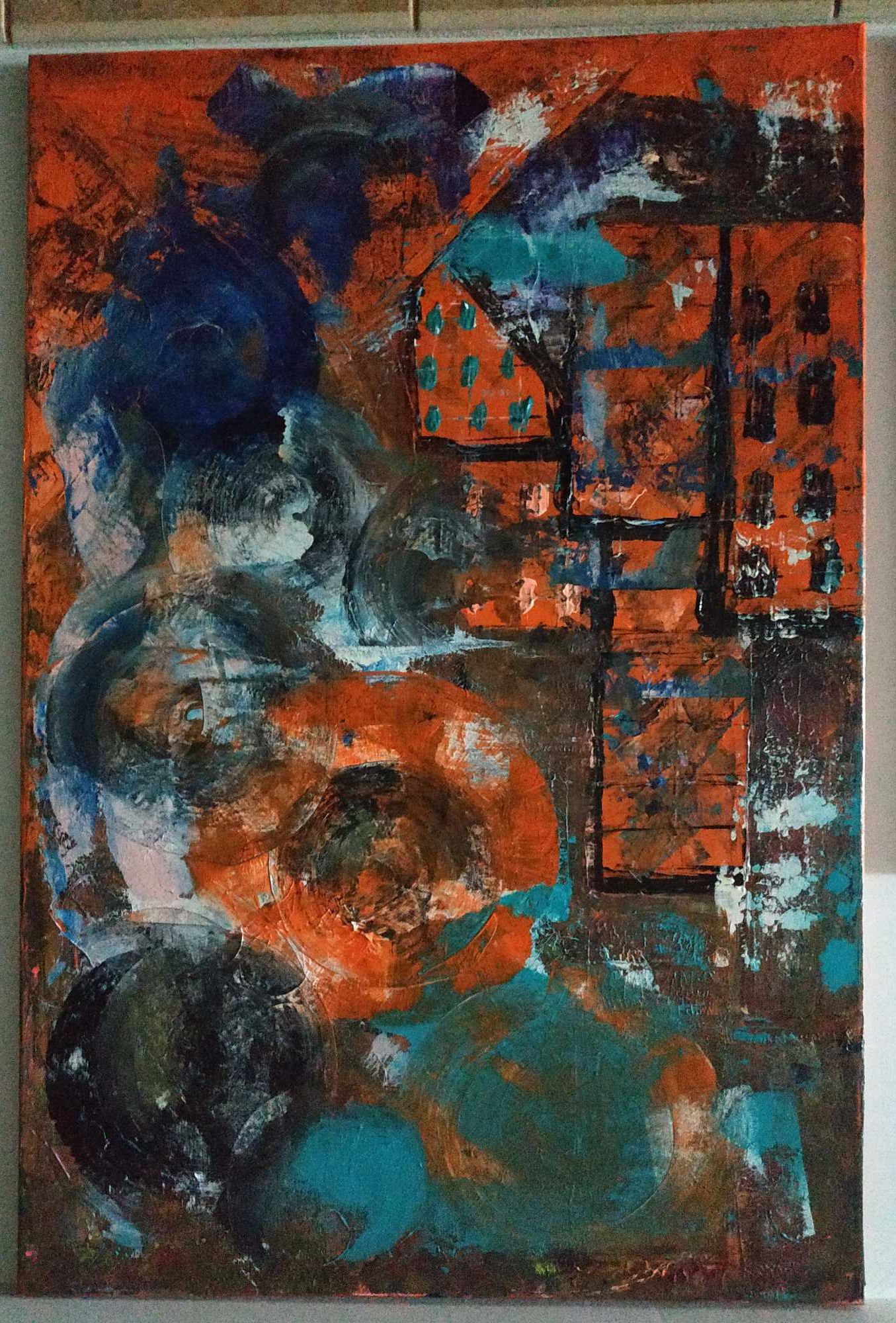 Quadro a tinta acrílica 60x90 » Arte abstrata