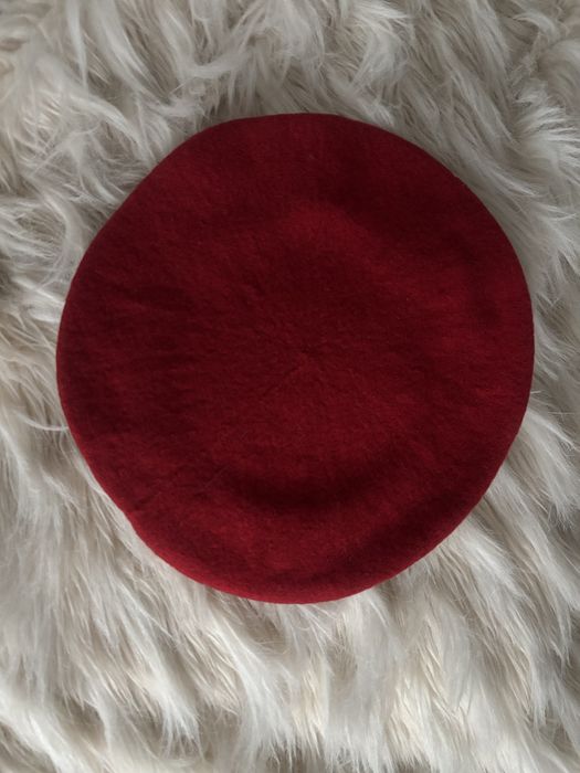 Piękny czerwony beret * wełna!