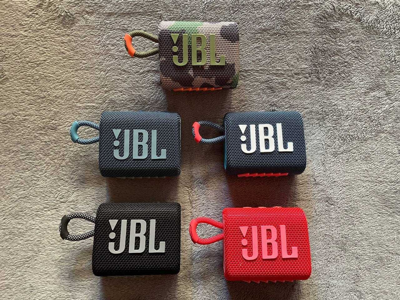 Портативная колонка JBL GO 3 черная, синяя, красная