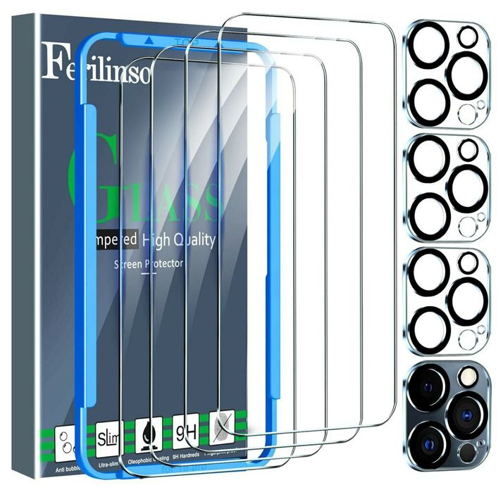 Комплект защитных стёкол и линз Ferilinso для IFONE 15 PRO(4+4).