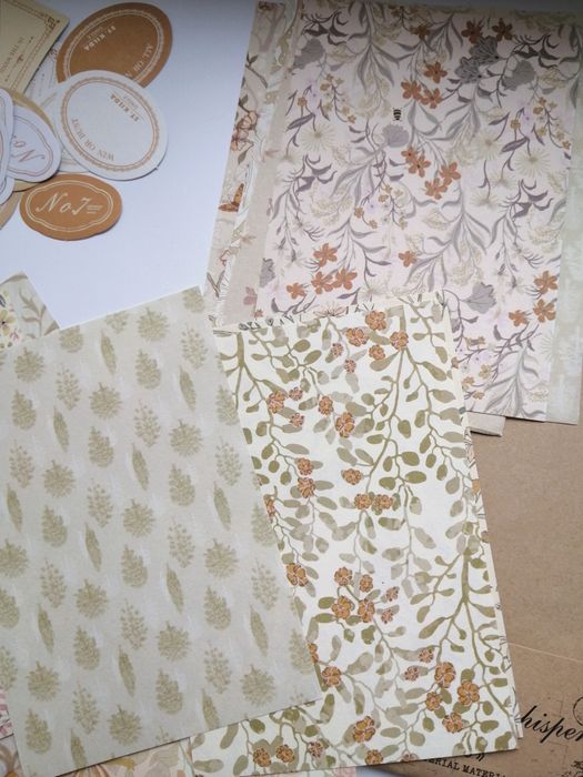 Набір для скрапбукінгу, крафт папір декоративний наліпки вінтажні