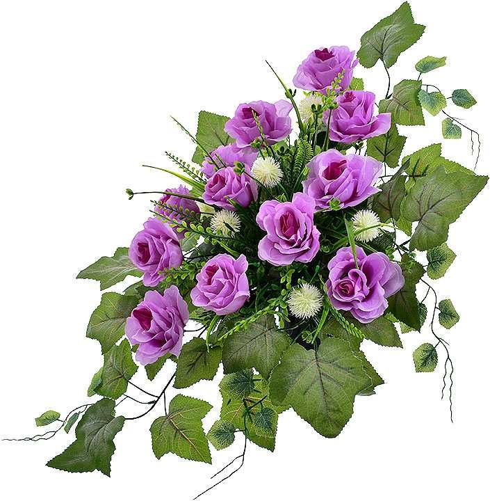 Wkład wazonu stroiki cmentarz sztuczne kwiaty róża kompozycja donica