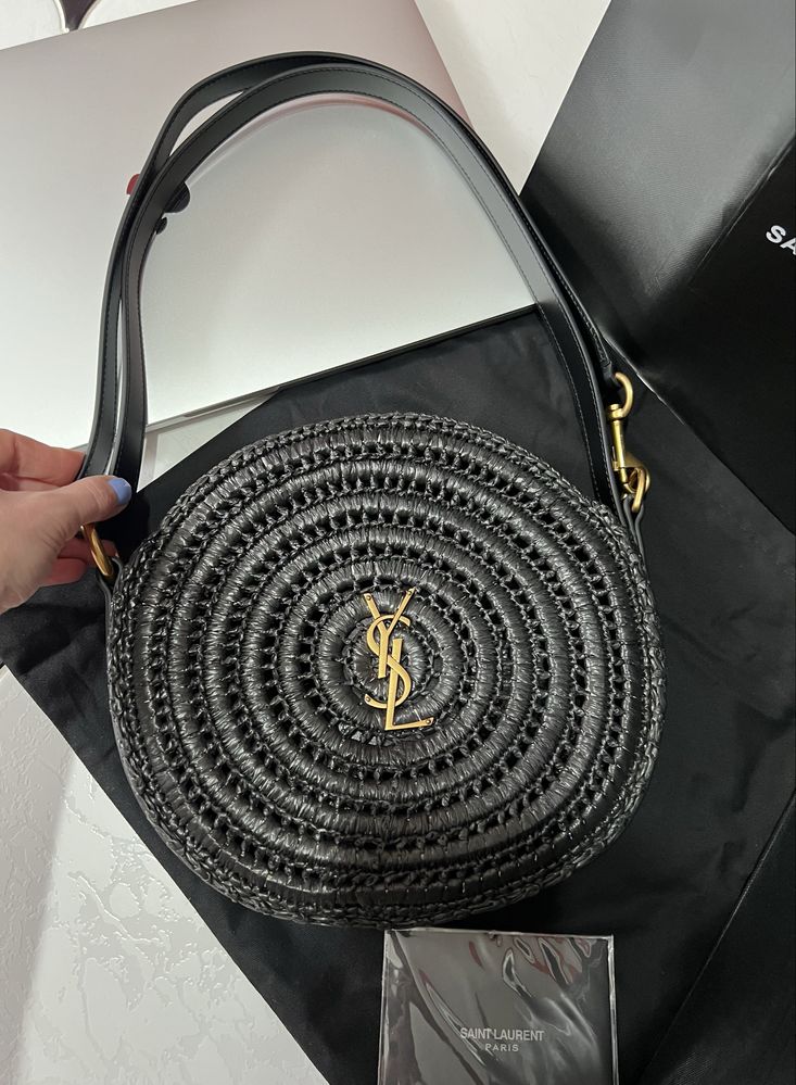 Сумка YSL Saint Laurent Round Raffia Shoulder Ив Сен Лоран Люкс