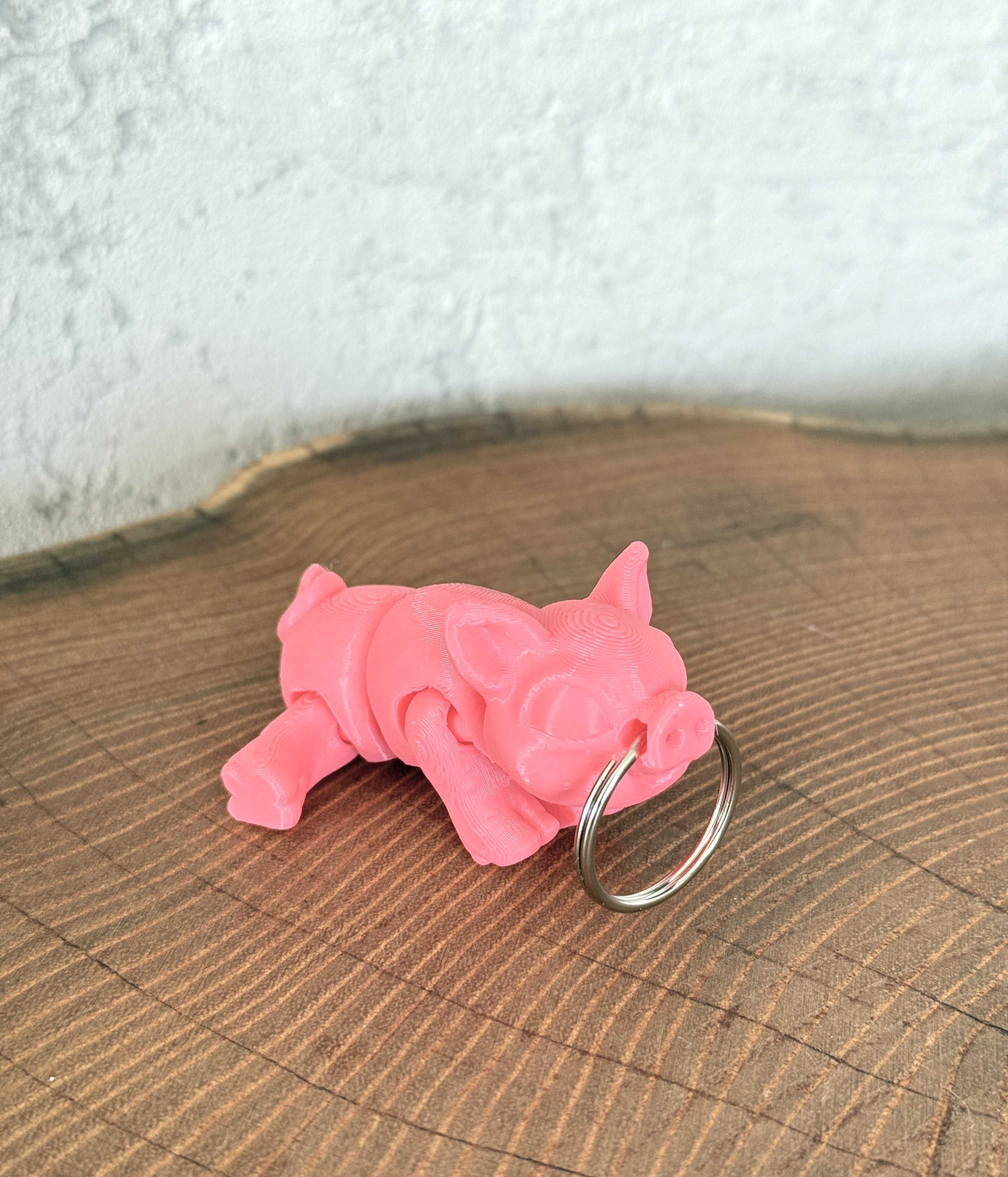 Brelok ruchoma Świnka, druk 3D, dekoracja-mini figurka-zabawka-prezent