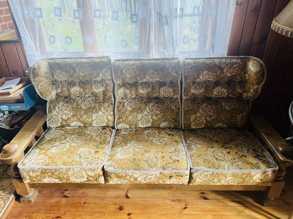 Zestaw mebli 2 fotele i sofa retro