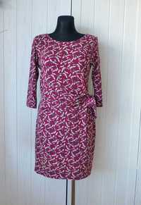 Wallis Sukienka w jaskółki wiązana pasie XL