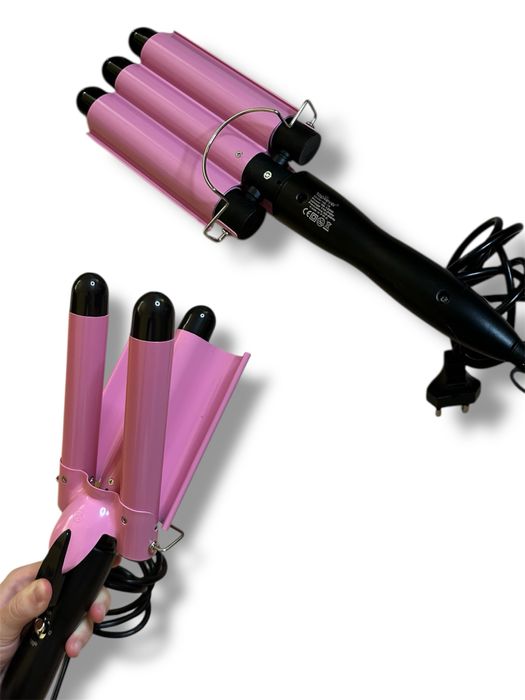 TOP4EVER HE-19 3-ствольні щипці для завивки, 25 мм, 2 регулятори темп.