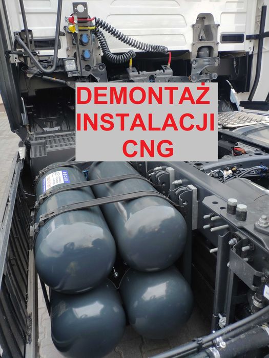 Demontaż instalacji CNG z Tira wymontowanie butli zbiorników CNG