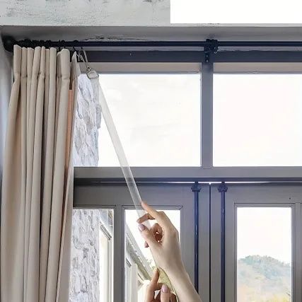 Pręt drążek do przesuwania zasłon tkaniny transparentny 4 x 122 cm