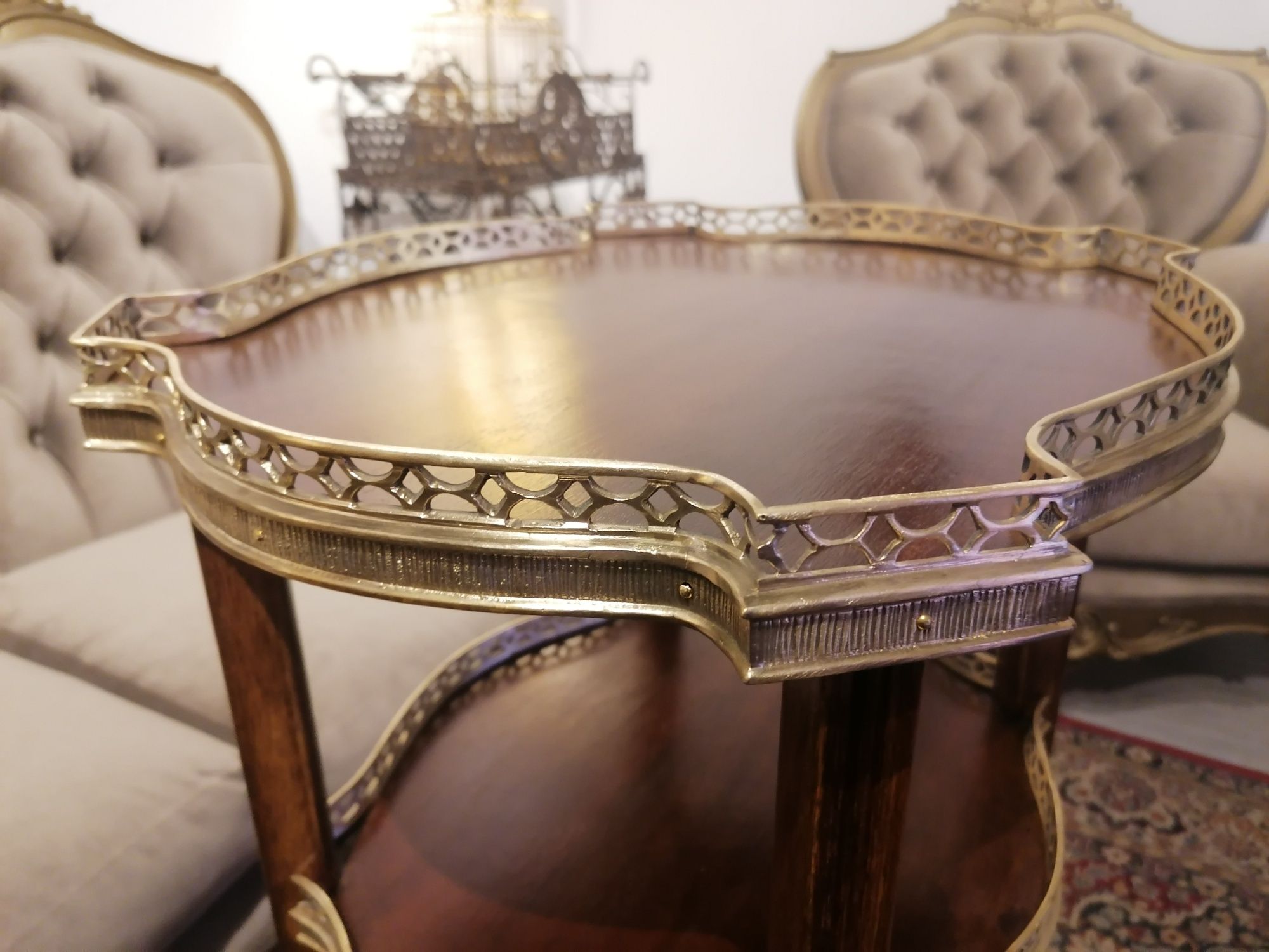 Par guéridons (mesas apoio cabeceira "Sofa tables") Luís XV / Napoleão