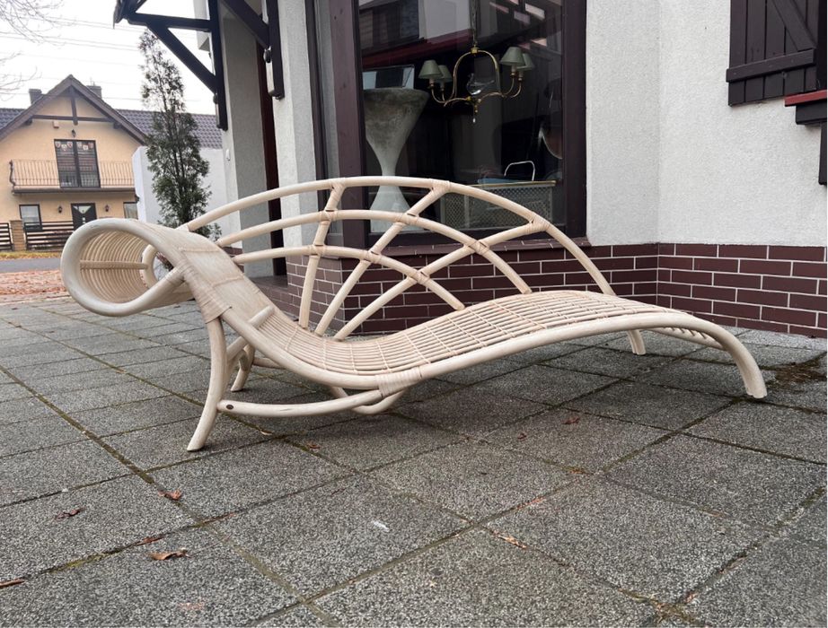 Sofa ogrodowa naturalny bambus/rattan. Flechtatelier Schütz. Lata 80