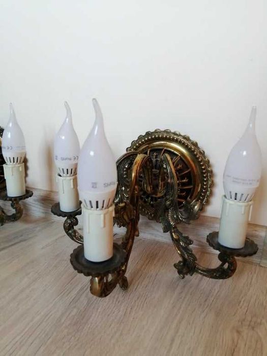 Żyrandol mosiężny i 2 kinkiety