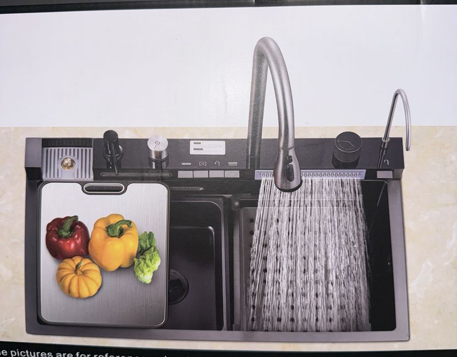 Lava-loiça Multifuncional em Aço Inoxidável – Completo com Acessórios