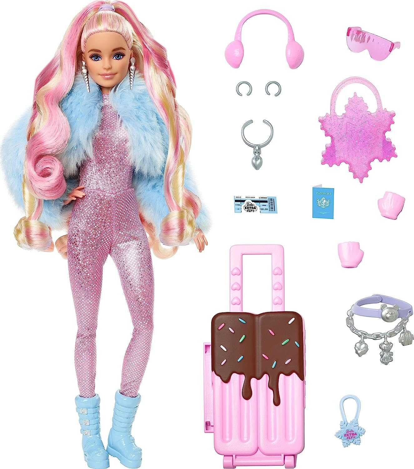 ОРИГИНАЛ! Кукла Барби Экстра в зимнем наряде Barbie Extra Fly Snow