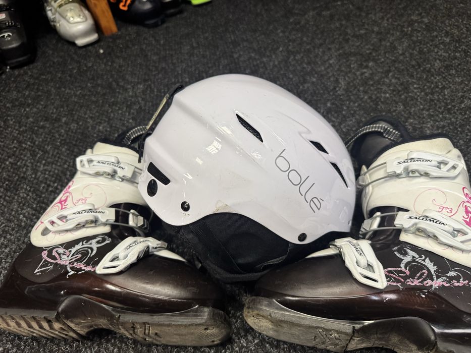 Zestaw Narty Junior Rossignol 120cm + Buty Salomon 23.5cm + Kask Bolle