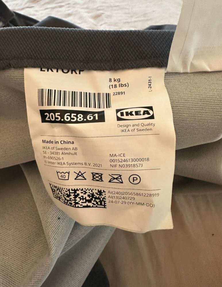 Pokrowiec poszycie narożnik Ektorp Ikea