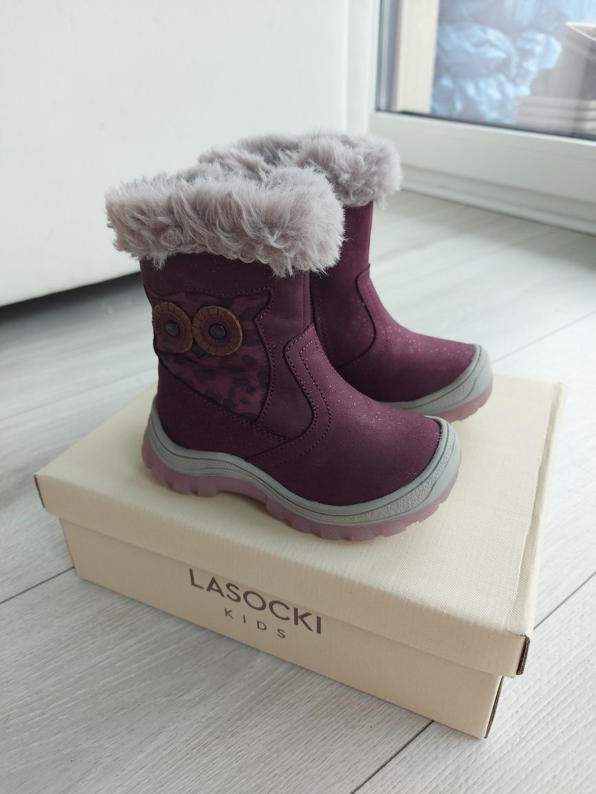 Buty zimowe kozaczki trzewiki dziewczęce Lasocki 21