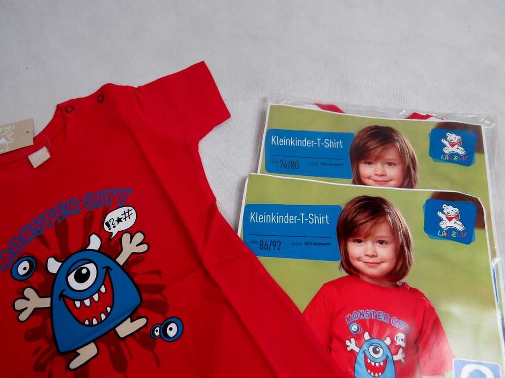 BLUZKA dziecięca krótki rękaw t-shirt na lato PODKOSZULKA letnia 74/80
